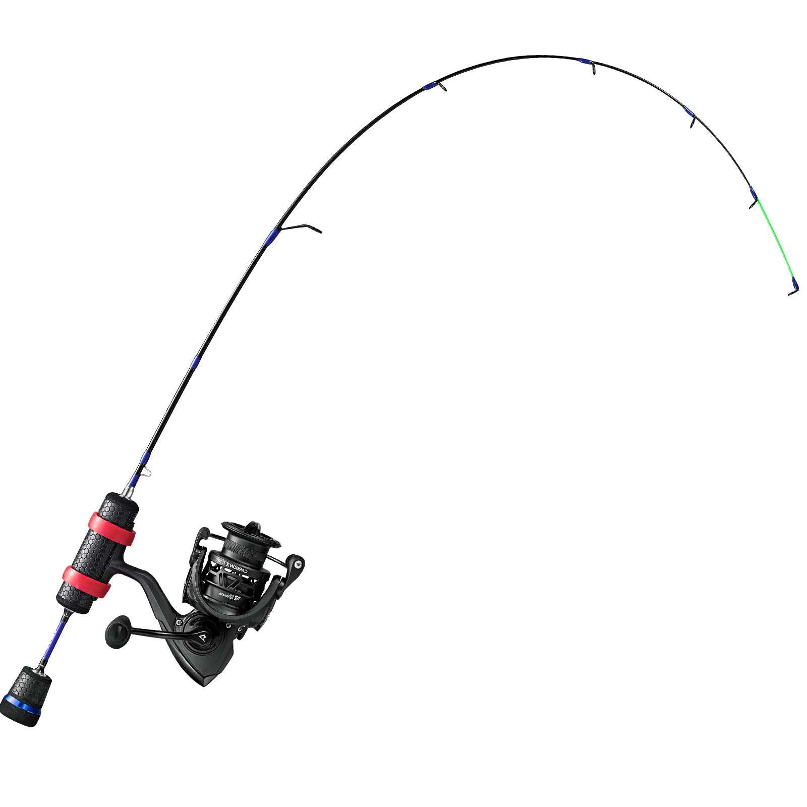 Ice Fishing Carbon X 500 1000 Reel & Rod Combo | 1000 / 34'M+PU Handle /  Blue | Piscifun