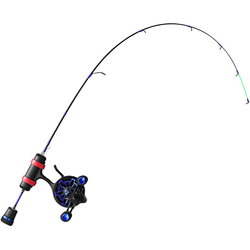 Ice Fishing Carbon X 500 1000 Reel & Rod Combo | 1000 / 34'M+PU Handle /  Red | Piscifun