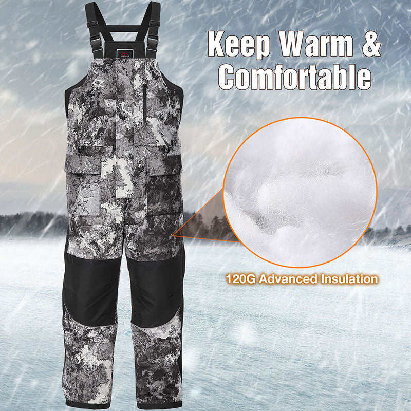 Piscifun Ice Fishing Insulated Jacket, Waterproof Flotation Fishing Jackets  For Cold Weather Conditions