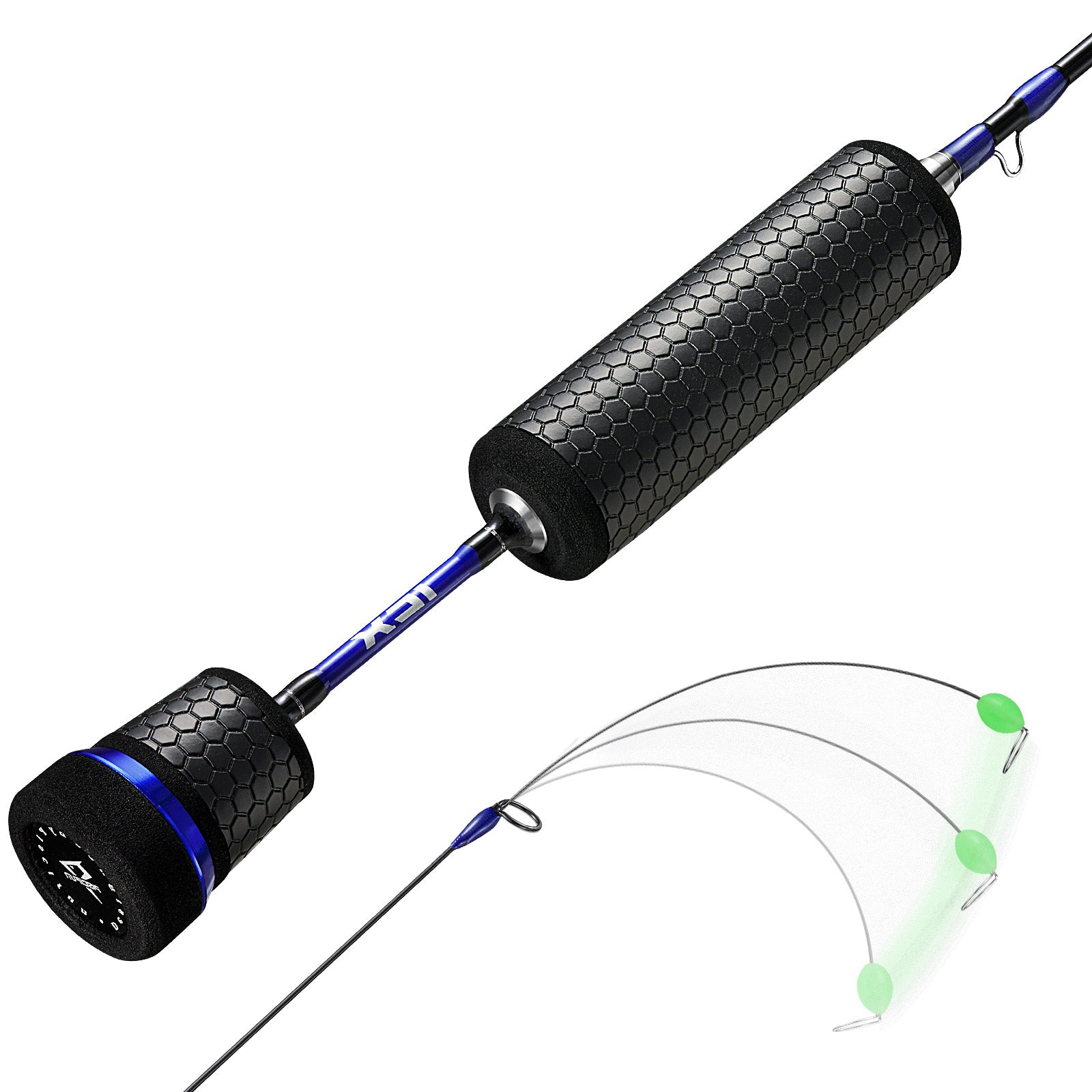 custom ice fishing rods michigan Pre-Built Carbon Rod MAGS-Medium 32" / Split Grip to the wraps color Custom WISCONSIN BADGERS ICE ROD