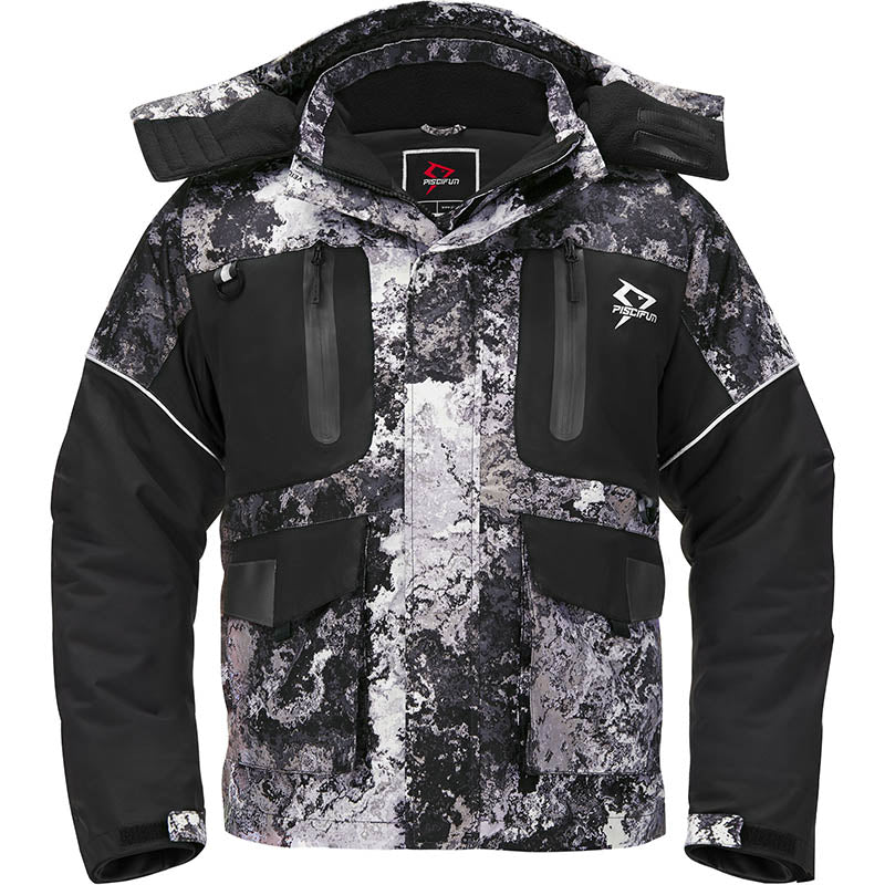  Piscifun Ice Fishing Jacket, Floating Waterproof Ice Fishing  Coat, Insulated Jacket for Cold Weather Conditions, Black&Grey, XXXL :  Clothing, Shoes & Jewelry