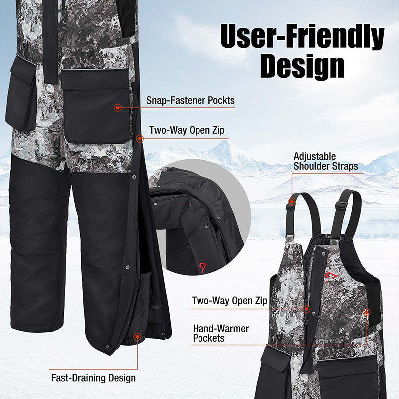 Piscifun Ice Fishing Suit,3 In Jacket,Waterproof Fishing Bib With