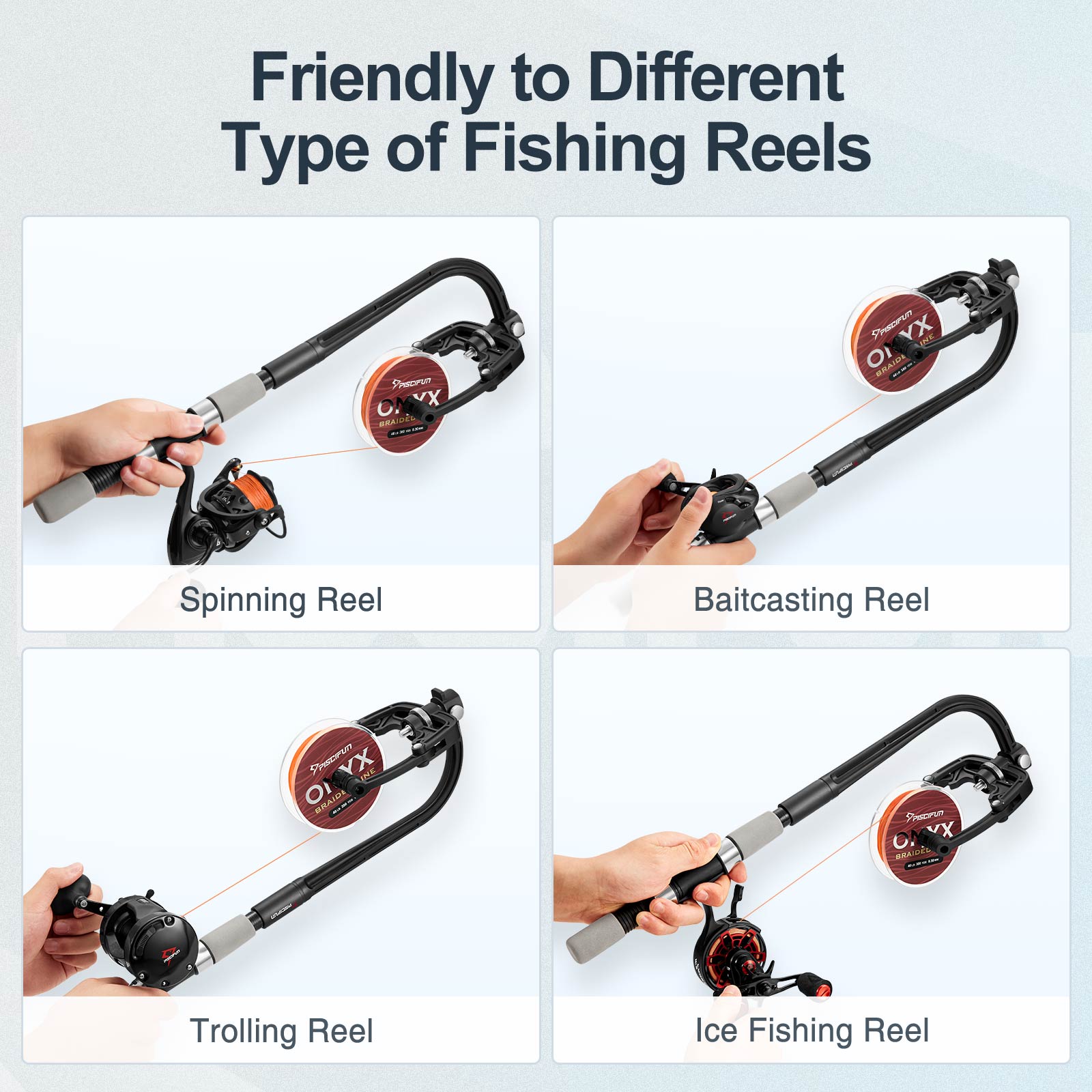 Portable Fishing Line Winder Portable Adjustable Fishing Line Spooler  Spooling Station Tool For Various Rods Black Red 