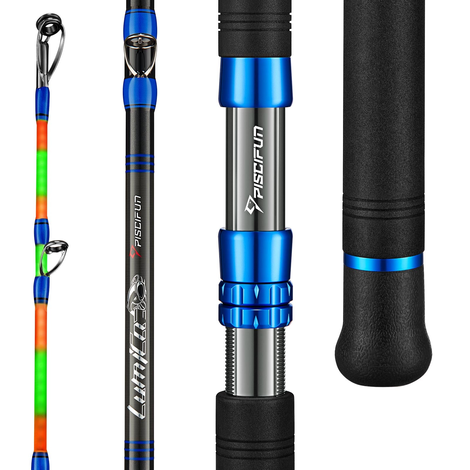 Catfish Fishing Rod, 2 Piece Casting Rod with EVA Handle, ABS Reel Seat for  Travel Fishing, Medium Power, Black/Orange, Offshore Rods -  Canada