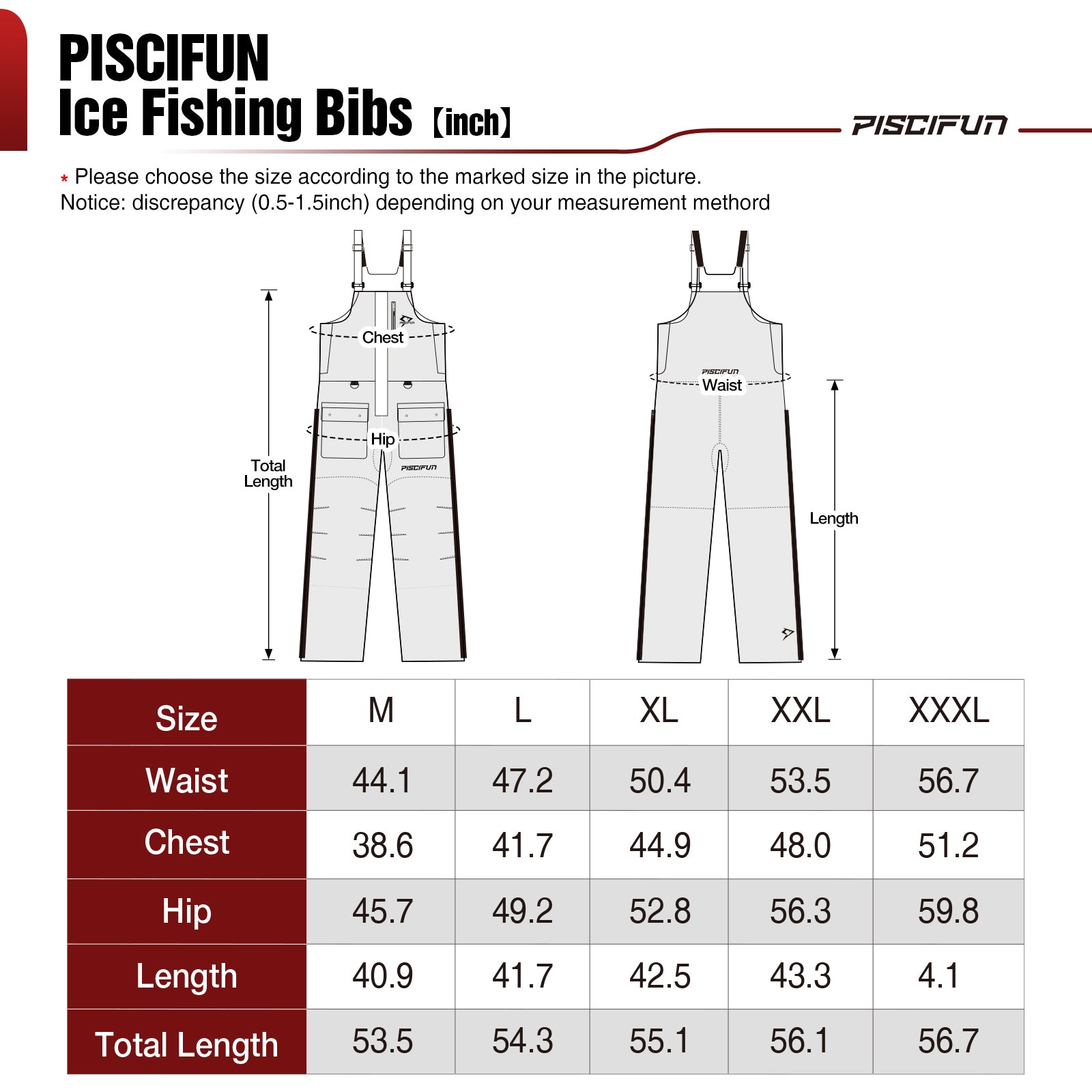 Ice Fishing Insulated Bibs Waterproof Fishing Bib | Piscifun