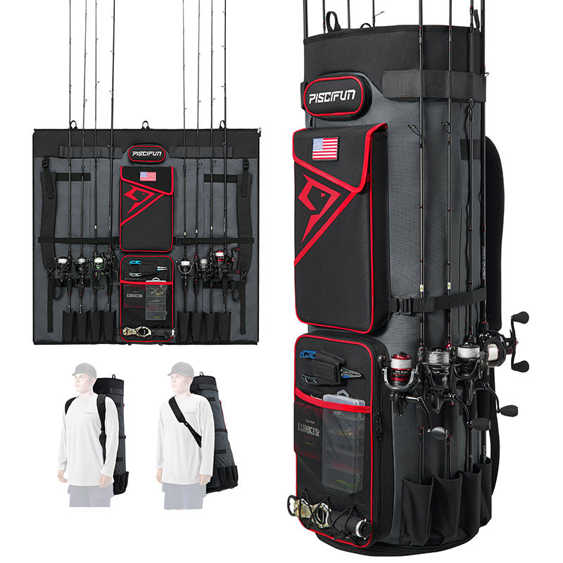 Portable Fishing Rod Poles Reels Tackle Carrier Bag Wear-Resistant