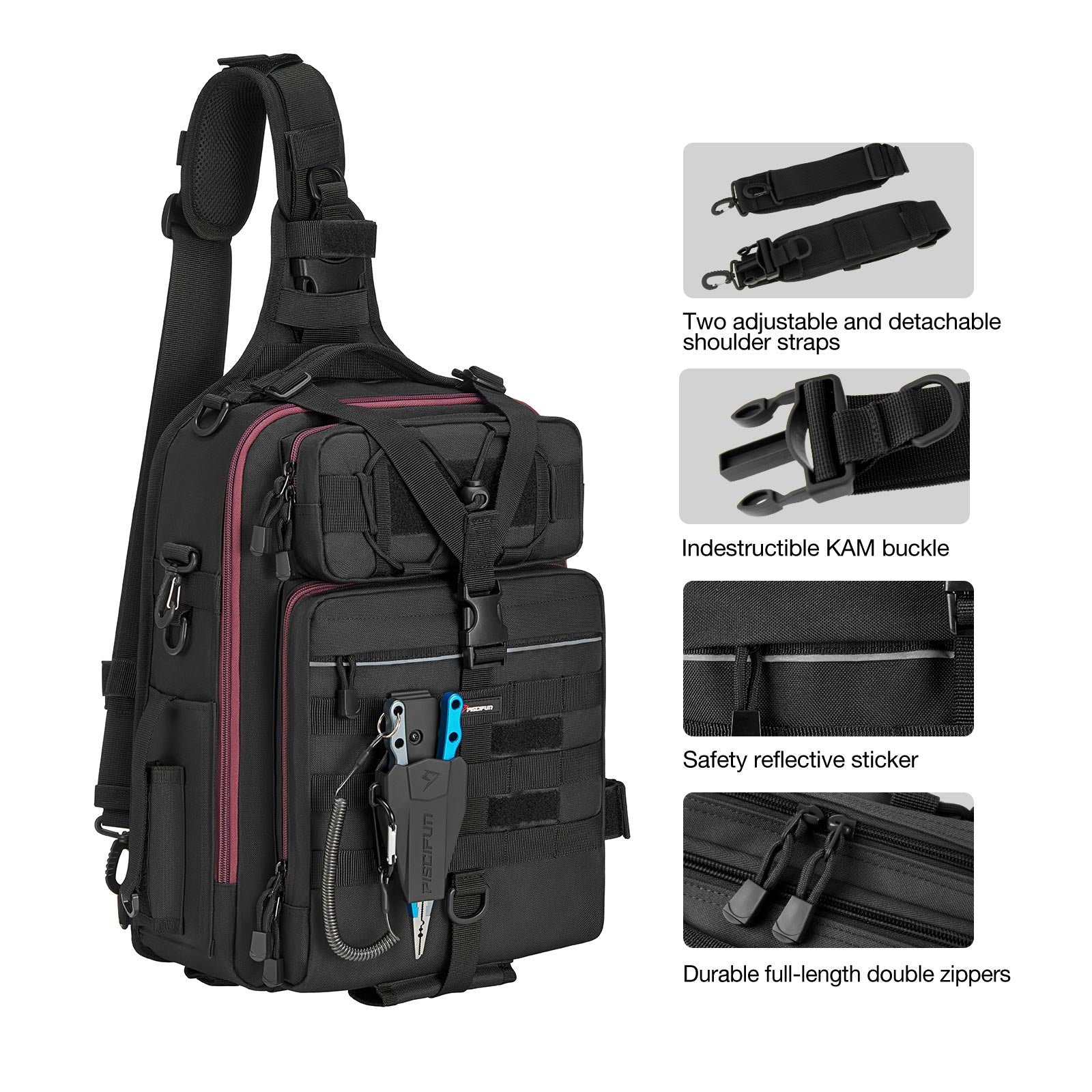 Fishing Tackle Backpack Storage Bag, Outdoor Shoulder Backpack