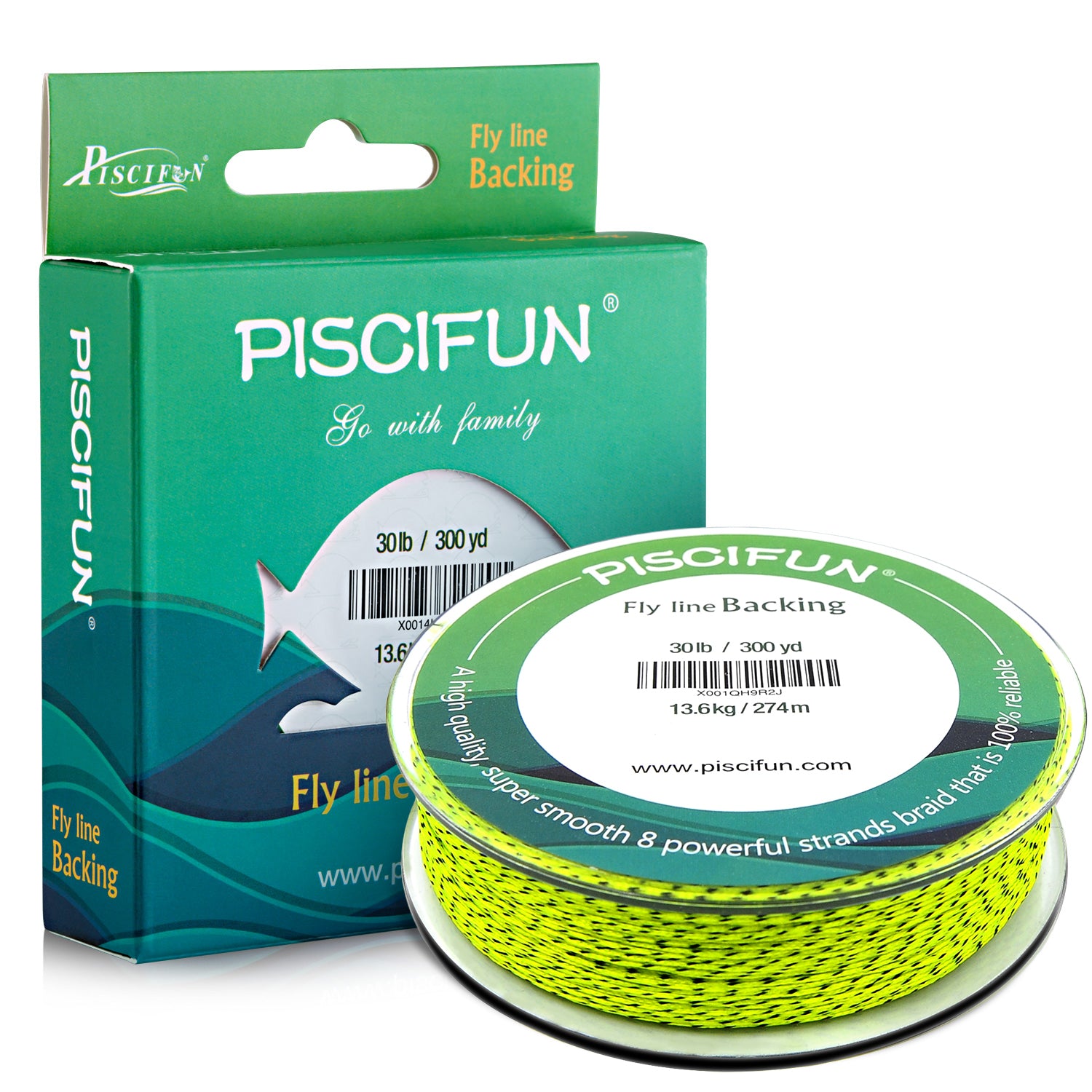 Piscifun Fly Line Backing, Braided Fly Backing Line with Orange, White,  Fluorescent Yellow Color, 20lb, 30lb,100yd, 300yd Fluorescent Yellow/Black  20lb/100yd