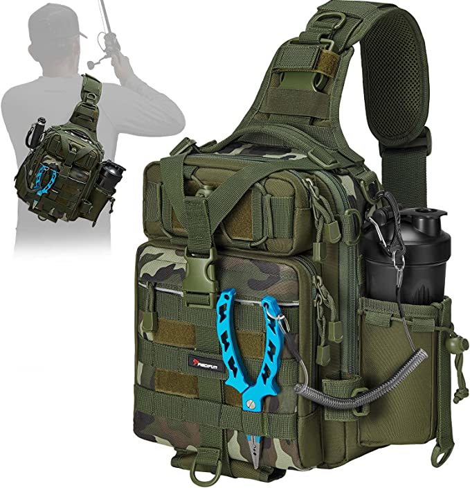 Portable Fishing Bag, Fishing Backpack,Fishing Tackle Bag IPX4 Waterproof  23L Large Capacity 15KG Load Weight Multifunctional Fishing Gear Bag for Men