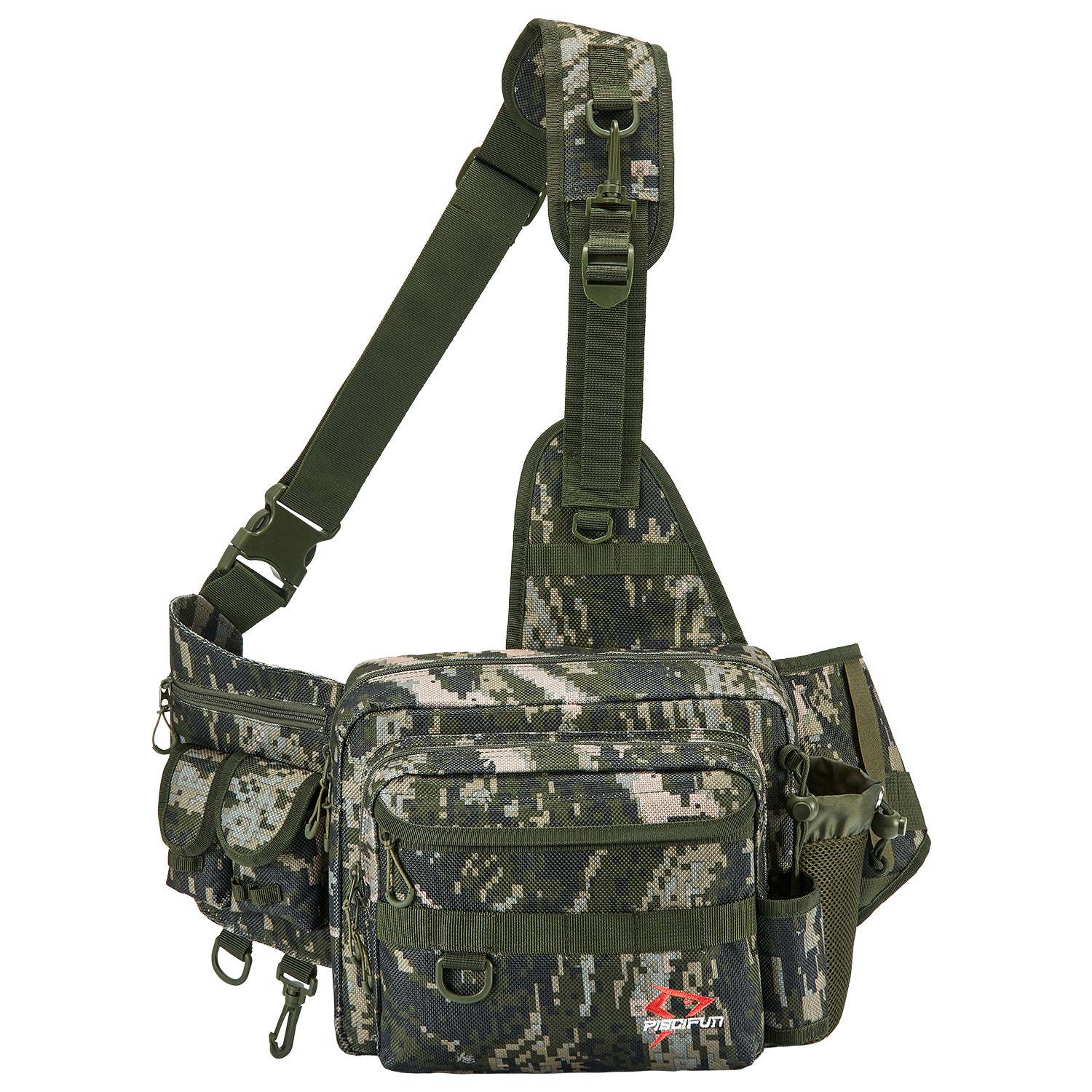 Tactical Fishing Tackle Bag Sling Storage Pack Cross Body Sling Bag Waist  Strap