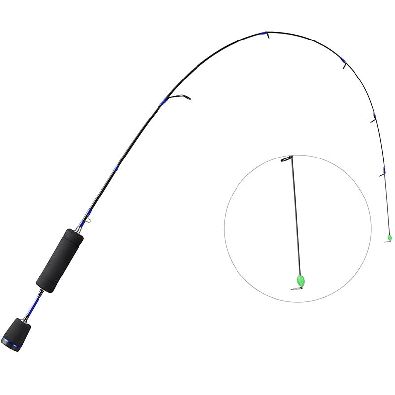 Piscifun® Icx Focus Ice Fishing Rod Lightweight | 32“L Titanium Tip /  Classic Grip (EVA) / Black&Blue | Piscifun