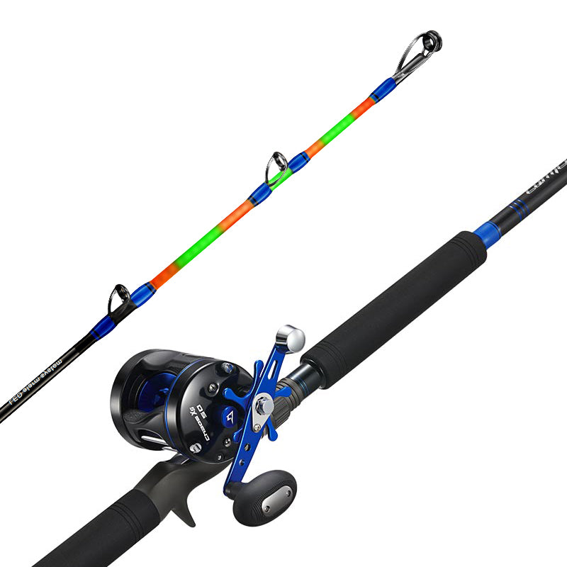Baitcasting Reel, Baitcaster Fishing Reel, Inshore Saltwater Fishing, For  Catfish, Salmon/Steelhead, Striper Bass, Palm Perfect Design (Color : Blue