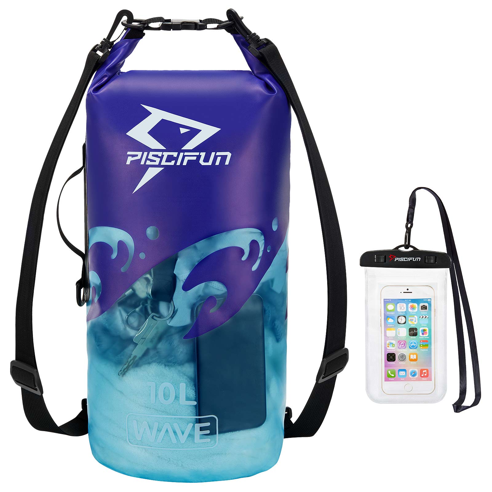 Lightahead Transparent Waterproof Dry Bag 10L with Free phone carrying